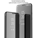 For iPhone 12 Pro Max Plated Mirror Horizontal Flip Leather Case with Holder(Silver)