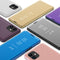 For iPhone 12 / 12 Pro Plated Mirror Horizontal Flip Leather Case with Holder(Silver)