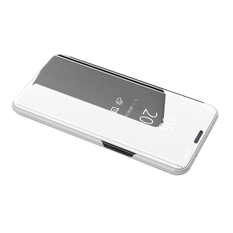 For iPhone 12 / 12 Pro Plated Mirror Horizontal Flip Leather Case with Holder(Silver)