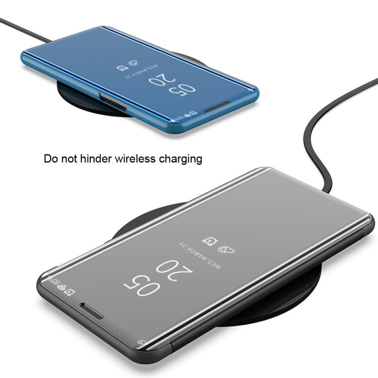 For iPhone 12 / 12 Pro Plated Mirror Horizontal Flip Leather Case with Holder(Silver)