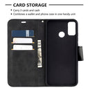 For Huawei Honor 9X Lite Retro Lambskin Texture Pure Color Horizontal Flip PU Leather Case with Holder & Card Slots & Wallet & Lanyard(Black)
