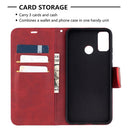 For Huawei Honor 9X Lite Retro Lambskin Texture Pure Color Horizontal Flip PU Leather Case with Holder & Card Slots & Wallet & Lanyard(Red)