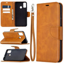 For Huawei Honor 9X Lite Retro Lambskin Texture Pure Color Horizontal Flip PU Leather Case with Holder & Card Slots & Wallet & Lanyard(Yellow)