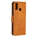 For Huawei Honor 9X Lite Retro Lambskin Texture Pure Color Horizontal Flip PU Leather Case with Holder & Card Slots & Wallet & Lanyard(Yellow)