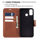 For Huawei Honor 9X Lite Retro Lambskin Texture Pure Color Horizontal Flip PU Leather Case with Holder & Card Slots & Wallet & Lanyard(Brown)
