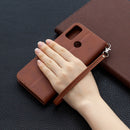 For Huawei Honor 9X Lite Retro Lambskin Texture Pure Color Horizontal Flip PU Leather Case with Holder & Card Slots & Wallet & Lanyard(Brown)