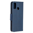 For Huawei Honor 9X Lite Retro Lambskin Texture Pure Color Horizontal Flip PU Leather Case with Holder & Card Slots & Wallet & Lanyard(Blue)