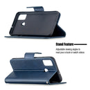 For Huawei Honor 9X Lite Retro Lambskin Texture Pure Color Horizontal Flip PU Leather Case with Holder & Card Slots & Wallet & Lanyard(Blue)