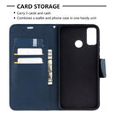 For Huawei Honor 9X Lite Retro Lambskin Texture Pure Color Horizontal Flip PU Leather Case with Holder & Card Slots & Wallet & Lanyard(Blue)