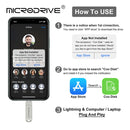 MicroDrive 2 In 1 8 Pin + USB 2.0 Portable Metal USB Flash Disk, Capacity:128GB(Silver)