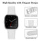 For Fitbit Versa 2 / Fitbit Versa / Fitbit Versa Lite Leather Watch Band with Round Tail Buckle(White)
