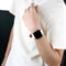 For Fitbit Versa 2 / Fitbit Versa / Fitbit Versa Lite Leather Watch Band with Round Tail Buckle(White)