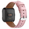 For Fitbit Versa 2 / Fitbit Versa / Fitbit Versa Lite Leather Watch Band with Round Tail Buckle(Pink)
