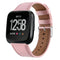 For Fitbit Versa 2 / Fitbit Versa / Fitbit Versa Lite Leather Watch Band with Round Tail Buckle(Pink)