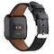 For Fitbit Versa 2 / Fitbit Versa / Fitbit Versa Lite Leather Watch Band with Round Tail Buckle(Black)