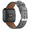 For Fitbit Versa 2 / Fitbit Versa / Fitbit Versa Lite Leather Watch Band with Round Tail Buckle(Gray)
