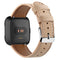 For Fitbit Versa 2 / Fitbit Versa / Fitbit Versa Lite Leather Watch Band with Round Tail Buckle(Apricot)