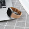 For Fitbit Versa 2 / Fitbit Versa / Fitbit Versa Lite Leather Watch Band with Round Tail Buckle(Apricot)