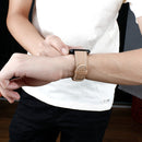 For Fitbit Versa 2 / Fitbit Versa / Fitbit Versa Lite Leather Watch Band with Round Tail Buckle(Apricot)