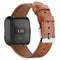 For Fitbit Versa 2 / Fitbit Versa / Fitbit Versa Lite Leather Watch Band with Round Tail Buckle(Brown)