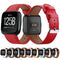 For Fitbit Versa 2 / Fitbit Versa / Fitbit Versa Lite Leather Watch Band with Round Tail Buckle(Brown)