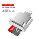 MicroDrive 8pin To TF Card Adapter Mini iPhone & iPad TF Card Reader, Capacity:256GB(Silver)