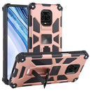 For Xiaomi Redmi Note 9s / Note 9 Pro Shockproof TPU + PC Magnetic Protective Case with Holder(Rose Red)