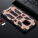 For Xiaomi Redmi Note 9s / Note 9 Pro Shockproof TPU + PC Magnetic Protective Case with Holder(Rose Red)