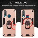For vivo Y17 / Y15 / Y12 / U10 / Y11 / Y3 2 in 1 Armour Series PC + TPU Protective Case with Ring Holder(Dark Blue)