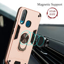 For vivo Y17 / Y15 / Y12 / U10 / Y11 / Y3 2 in 1 Armour Series PC + TPU Protective Case with Ring Holder(Dark Blue)