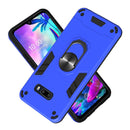 For LG G8X ThinQ / V50S ThinQ 2 in 1 Armour Series PC + TPU Protective Case with Ring Holder(Dark Blue)