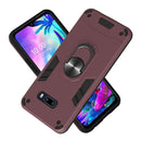 For LG G8X ThinQ / V50S ThinQ 2 in 1 Armour Series PC + TPU Protective Case with Ring Holder(Wine Red)