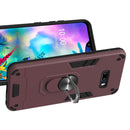 For LG G8X ThinQ / V50S ThinQ 2 in 1 Armour Series PC + TPU Protective Case with Ring Holder(Wine Red)