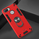 For Xiaomi Redmi 6 (Perforated) 2 in 1 Armour Series PC + TPU Protective Case with Ring Holder(Red)