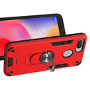 For Xiaomi Redmi 6 (Perforated) 2 in 1 Armour Series PC + TPU Protective Case with Ring Holder(Red)