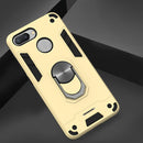 For Xiaomi Redmi 6 (Perforated) 2 in 1 Armour Series PC + TPU Protective Case with Ring Holder(Gold)