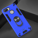 For Xiaomi Redmi 6 (Perforated) 2 in 1 Armour Series PC + TPU Protective Case with Ring Holder(Dark Blue)