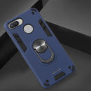 For Xiaomi Redmi 6 (Perforated) 2 in 1 Armour Series PC + TPU Protective Case with Ring Holder(Royal Blue)
