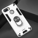 For Xiaomi Redmi 6 (Perforated) 2 in 1 Armour Series PC + TPU Protective Case with Ring Holder(Silver)