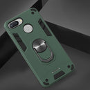 For Xiaomi Redmi 6 (Perforated) 2 in 1 Armour Series PC + TPU Protective Case with Ring Holder(Dark Green)