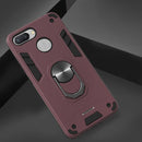 For Xiaomi Redmi 6 (Perforated) 2 in 1 Armour Series PC + TPU Protective Case with Ring Holder(Wine Red)