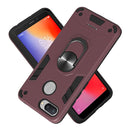 For Xiaomi Redmi 6 (Perforated) 2 in 1 Armour Series PC + TPU Protective Case with Ring Holder(Wine Red)