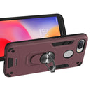 For Xiaomi Redmi 6 (Perforated) 2 in 1 Armour Series PC + TPU Protective Case with Ring Holder(Wine Red)