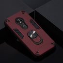 For Motorola E5 Play / E5 (US Version) 2 in 1 Armour Series PC + TPU Protective Case with Ring Holder(Wine Red)