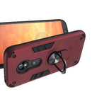 For Motorola E5 Play / E5 (US Version) 2 in 1 Armour Series PC + TPU Protective Case with Ring Holder(Wine Red)