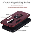 For Motorola E5 Play / E5 (US Version) 2 in 1 Armour Series PC + TPU Protective Case with Ring Holder(Wine Red)