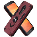 For Motorola E5 Play / E5 (US Version) 2 in 1 Armour Series PC + TPU Protective Case with Ring Holder(Wine Red)