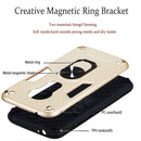 For Motorola E5 Play / E5 (US Version) 2 in 1 Armour Series PC + TPU Protective Case with Ring Holder(Gold)