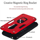 For Motorola E5 Play / E5 (US Version) 2 in 1 Armour Series PC + TPU Protective Case with Ring Holder(Red)