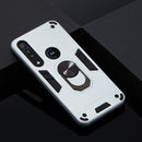 For Motorola One Macro / Moto G8 Play 2 in 1 Armour Series PC + TPU Protective Case with Ring Holder(Silver)